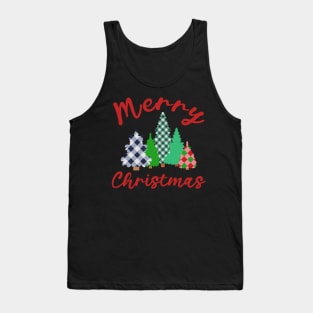 Merry Christmas plaid Christmas tree Tank Top